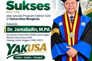 KAHMI Lubuklinggau Ucapkan Selamat atas Wisuda Program Doktor Dr. Jamaludin, M.Pd., Akademisi dan Tokoh Pendidikan Kota Lubuklinggau